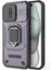 iPhone 16 Kılıf Halkalı Kickstand Pc+Tpu Telefon Kılıfı Lens Kalkanı-Mor (Yurt Dışından) 3
