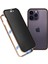 iPhone 14 Pro Için Düşmeye Dayanıklı Anti-Peep Telefon Kılıfı Metal Çerçeve + Çift Taraflı Temperli Cam Hibrit Kapak Manyetik Kapatma ile - Altın (Yurt Dışından) 1
