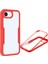 iPhone 16E Kılıfı Akrilik+Tpu Şeffaf Telefon Kılıfı Pet Ekran Filmi-Kırmızı (Yurt Dışından) 1