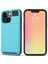 Tpu+Pc Hibrit Telefon Kılıfı Koruyucu Kapaklı Kayar Kart Tutucu iPhone 13 Pro Max 6.7 Inç-Gök Mavisi (Yurt Dışından) 1