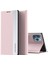 iPhone 14 Plus 6.7 Inç Folio Flip Pu Deri Stand Kılıf Darbeye Dayanıklı Elektrokaplama Telefon Kılıfı-Pembe (Yurt Dışından) 1