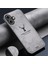 iPhone 16 Plus Kılıf Geyik Desenli Kumaş Doku Pu Deri Hibrit Telefon Kılıfı-Gri (Yurt Dışından) 5
