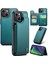 iPhone 15 Telefon Kılıfı Caseme C22 Deri Arka Kapak Rfıd Engelleme Kart Yuvaları Ile-Yeşil (Yurt Dışından) 1