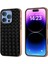 iPhone 16 Pro Kılıf Dokuma Dokulu Galvanik Kenar Deri Kaplamalı Pc+Tpu Telefon Kılıfı-Siyah (Yurt Dışından) 1