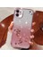 Kadem Degrade Parıltılı Toz Tpu Kılıf iPhone 12 6.1 Inç, Yapay Elmas Dekor Çiçek Desenli Düşmeye Karşı Koruyucu Kılıf-Gül Altın (Yurt Dışından) 2