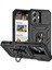 iPhone 16 Kılıf Halka Tutucu Kickstand Camshield Pc+Tpu Telefon Kılıfı-Siyah (Yurt Dışından) 1