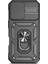iPhone 16 Kılıf Halka Tutucu Kickstand Camshield Pc+Tpu Telefon Kılıfı-Siyah (Yurt Dışından) 2