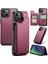 iPhone 15 Plus Telefon Kılıfı Caseme C22 Deri Arka Kapak Rfıd Engelleme Kart Yuvaları Ile-Kırmızı (Yurt Dışından) 1