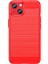 iPhone 14 Plus 6.7 Inç Karbon Fiber Doku Tpu Kapaklı Fırçalanmış Ince Kılıf Çizilmeye Dayanıklı Cep Telefonu Kılıfı-Kırmızı (Yurt Dışından) 3