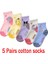 5 Çift Sanrio Kids Çorap Cinnamoroll Kuromi Hello Kitty Bahar ve Sonbahar Kız Çocuklar Orta Kalf Çorapları Kızlar Için Pamuk Çorap: 5paır/boyut: 3-5year (5paır) (Yurt Dışından) 1