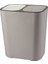 Çöp Kovası Dikdörtgen Plastik Butonlu Çift Bölmeli 12 Litre Geri Dönüşüm Çöp Kutusu Çöp Kovası-Gri (Yurt Dışından) 1