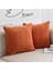 Yanık Turuncu Yastık Kılıfları 18X18 Inç 2'li Set Modern Çiftlik Evi Rustik Dekoratif Yastık Kılıfı Kare Yastık Kılıfı (Yurt Dışından) 2