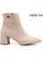 Kadın Ten Fermuarlı Sivri Burun Kalın Topuklu Bot 1
