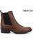 Kadın Vizon Antik Fermuarlı Kalın Topuklu Hakiki Deri Chelsea Bot 1