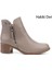 Kadın Bej Çift Fermuarlı Kalın Topuklu Hakiki Deri Bot 1