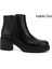 Kadın Siyah Fermuarlı Kalın Topuklu Hakiki Deri Bot 1