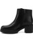 Kadın Siyah Fermuarlı Kalın Topuklu Hakiki Deri Bot 3