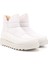 Kadın Beyaz Fermuarlı Termo Taban Comfort Kar Botu 3