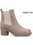 Kadın Bej Fermuarlı Kalın Topuklu Hakiki Deri Chelsea Bot 1