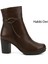Kadın Kahve Antik Fermuarlı Kalın Topuklu Hakiki Deri Bot 1