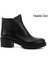 Kadın Siyah Fermuarlı Kalın Topuklu Hakiki Deri Bot 1