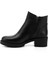 Kadın Siyah Fermuarlı Kalın Topuklu Hakiki Deri Bot 3