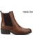 Kadın Taba Antik Fermuarlı Kalın Topuklu Hakiki Deri Chelsea Bot 1