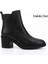 Kadın Siyah Fermuarlı Kalın Topuklu Hakiki Deri Bot 1