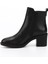 Kadın Siyah Fermuarlı Kalın Topuklu Hakiki Deri Bot 3