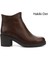 Kadın Kahve Antik Fermuarlı Kalın Topuklu Hakiki Deri Bot 1