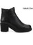 Kadın Siyah Fermuarlı Kalın Topuklu Hakiki Deri Bot 1