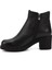 Kadın Siyah Fermuarlı Kalın Topuklu Hakiki Deri Bot 4