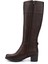 Kadın Koyu Kahve Fermuarlı Kalın Topuklu Hakiki Deri Çizme 4