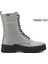 Kadın Gri - Gri Fermuarlı Kauçuk Taban Hakiki Deri Postal Bot 1