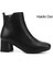Kadın Siyah Fermuarlı Kalın Topuklu Hakiki Deri Bot 1