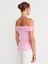 10797 Bardot Yaka Metal Detaylı Triko Bluz-Pembe 2