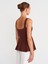 31973 Peplum Streç Top-Açık Kahve 2