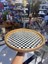 Damalı Yuvarlak Rattan Tepsi 35X3CM 1