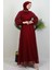 Helen Taşlı Janjan Elbise Bordo 2