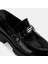 Kadın Siyah Metal Aksesuarlı Rugan Loafer 6