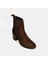 Kadın Kahve Lastikli Topuklu Süet Bot 5