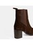 Kadın Kahve Lastikli Topuklu Süet Bot 6