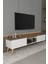 Siesta Modern Tv Ünitesi Atlantik Çam | Beyaz | 2 Kapaklı | 1 Raflı | Ahşap Ayaklı 150 cm 3