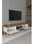 Siesta Modern Tv Ünitesi Atlantik Çam | Beyaz | 2 Kapaklı | 1 Raflı | Ahşap Ayaklı 150 cm 4