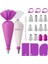40PCS Silikon Boru Torbaları ve Uçları Set Paslanmaz Çelik Nozulla Kek Diy Dekorasyon Kiti Yeniden Kullanılabilir Silikon Hamura Pişirme Aletcolü: 40 Parça Pembe (Yurt Dışından) 1