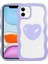 iPhone 11 Kılıf Renkli Kalp Figürlü Scks Ponçik Kapak-Mor 1