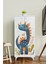 Minik Dino 3 Raflı Çocuk Odası Dolabı Çok Amaçlı Baskılı Oyuncak Dolabı 3