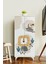 Jungle Animals 3 Raflı Çocuk Odası Dolabı Çok Amaçlı Baskılı Oyuncak Dolabı 2