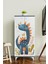 Minik Dino 3 Raflı Çocuk Odası Dolabı Çok Amaçlı Baskılı Oyuncak Dolabı 2