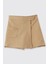 Kız Çocuk Cep Detaylı Beli Yarım Lastikli Bej Şort Etek 1